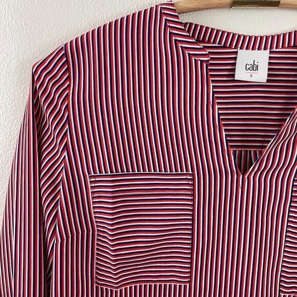 CAbi Franklin Patriot Stripe Blouse Size Small - Picture 3 of 8